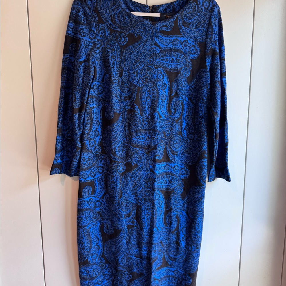 Taylor Blue Sheath Dress Bateau Neckline Dolman Sleeves